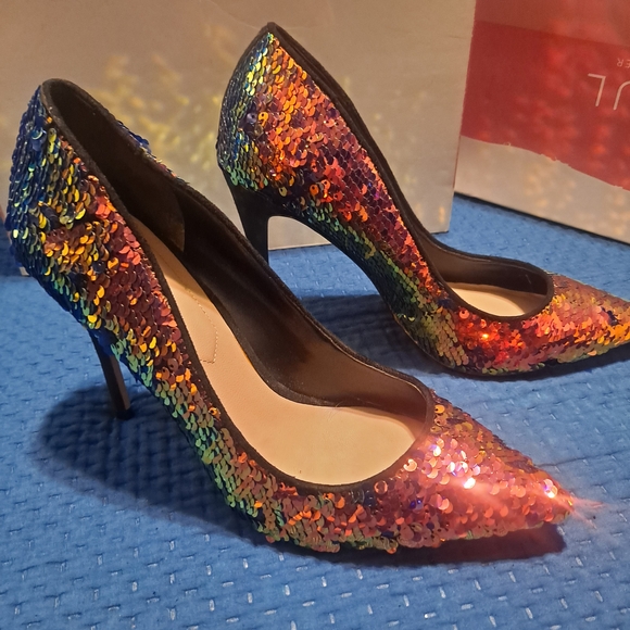 Aldo Multicolor Sequin Heels - Picture 6 of 8